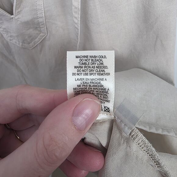 Bella Dahl Cream Lyocell Sleeveless Raw Edge Pullover Shirt Size Medium - Picture 5 of 7